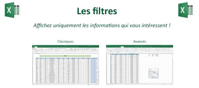 Excel : les filtres classiques et avancés (compatible versions 2016-2024)