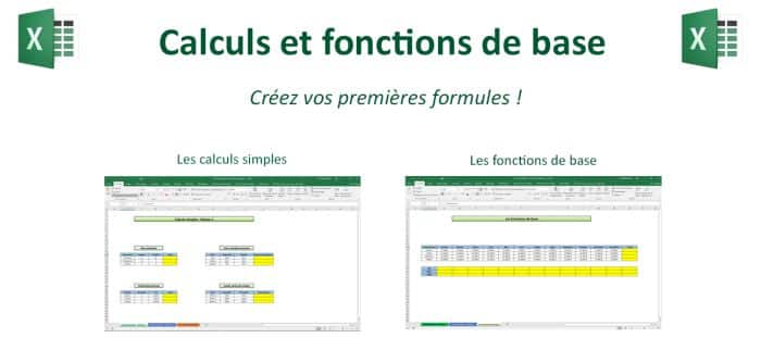 Excel : calculs simples et fonctions de base (compatible versions 2016-2024)