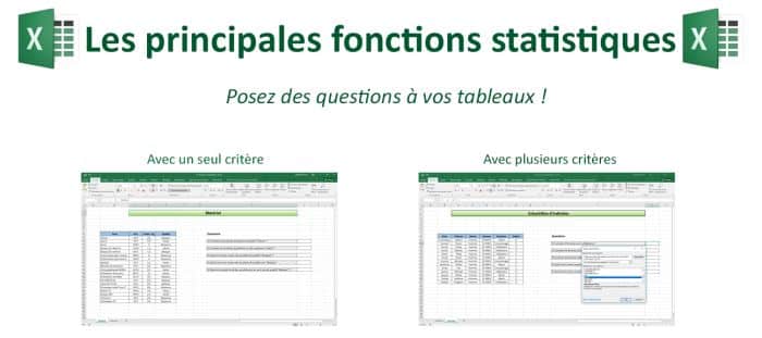 Excel : les fonctions statistiques (compatible versions 2016-2024)